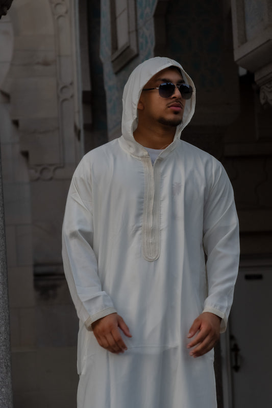 DESERT CREAM HOODED THOBE